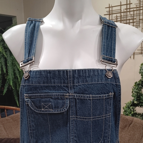 90's Women’s Blue Denim Jean Overalls Sz S Farmer Country Timeless Basic Classic - Picture 8 of 12